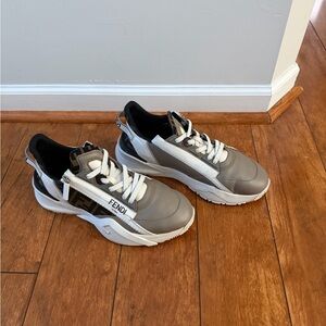 Authentic Fendi Women’s Sneakers in Gray and White